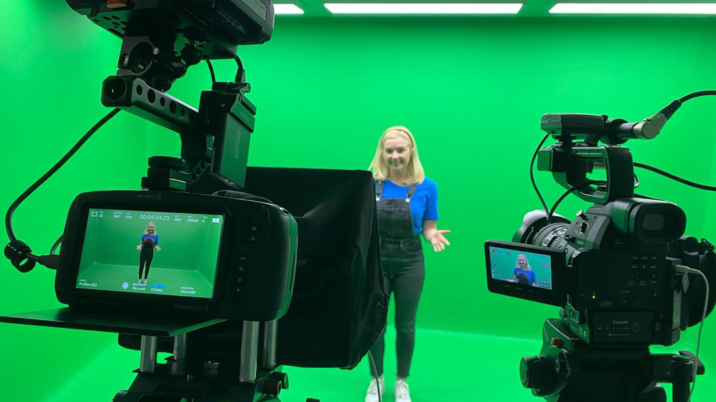 green screen filming kids television